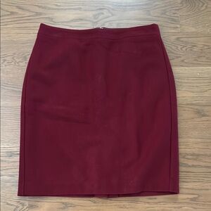 Elegant Burgundy Wool Skirt